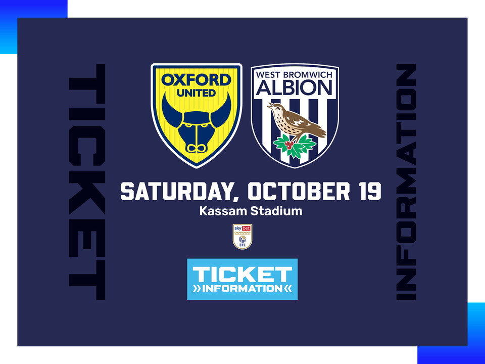 A ticket graphic displaying information for Albion's game at Oxford