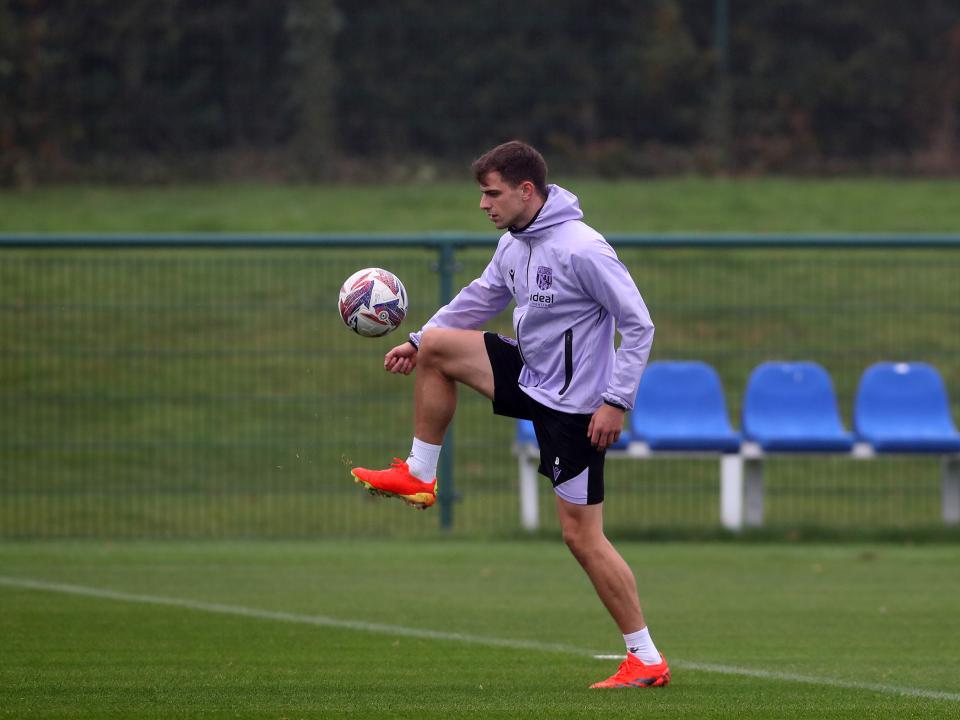 Jayson Molumby on the ball during training