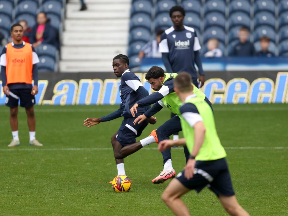 Gianluca Frabotta on the ball during a training session at The Hawthorns