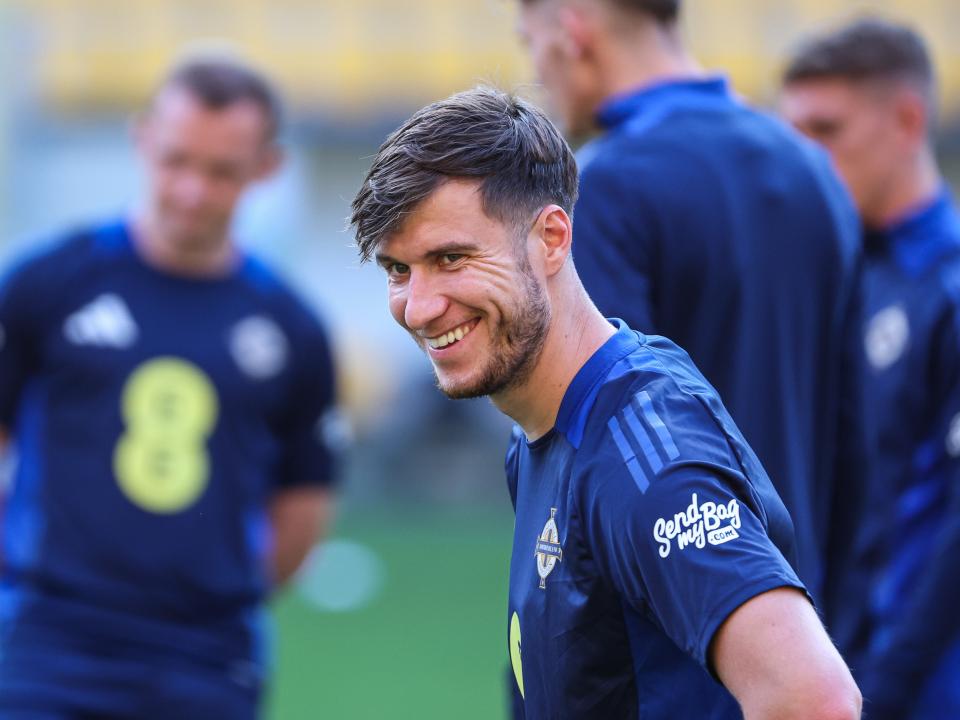 Paddy McNair in Northern Ireland training.