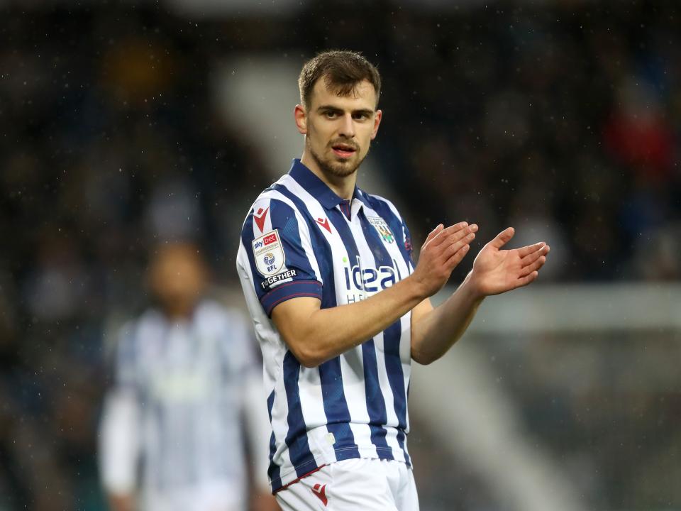 Jayson Molumby applauding Albion fans after the Norwich game