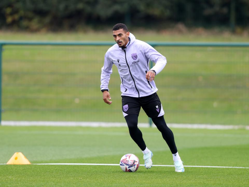 Karlan Grant in the in the 24/25 Macron Trainingwear