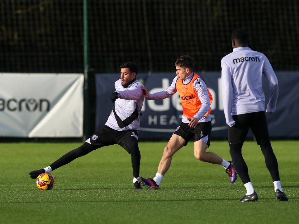 Gianluca Frabotta on the ball in training 