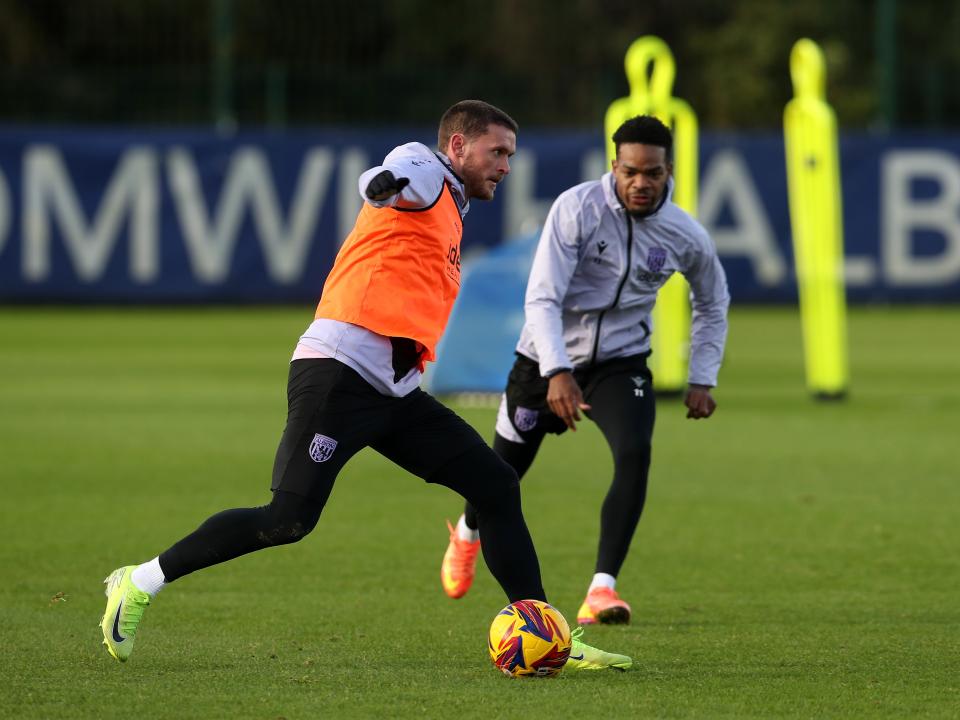 John Swift on the ball during training 