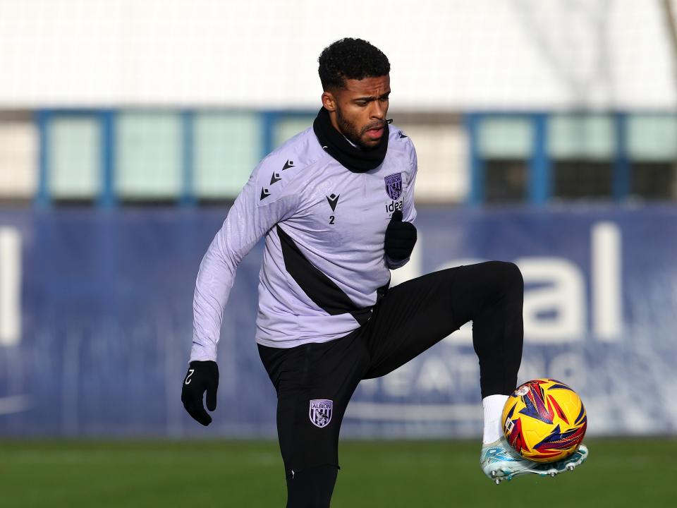 Darnell Furlong on the ball during training 