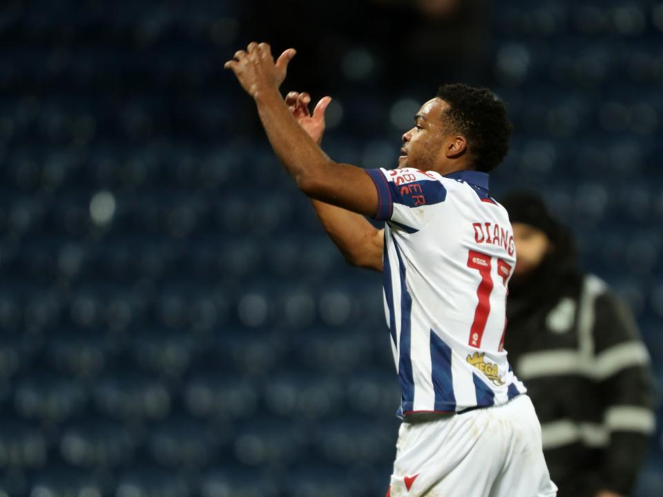 Grady Diangana celebrates after beating Bristol City 2-0
