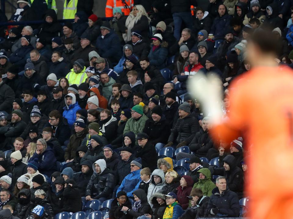 A general view of Albion fans watching the game against Sheffield United 