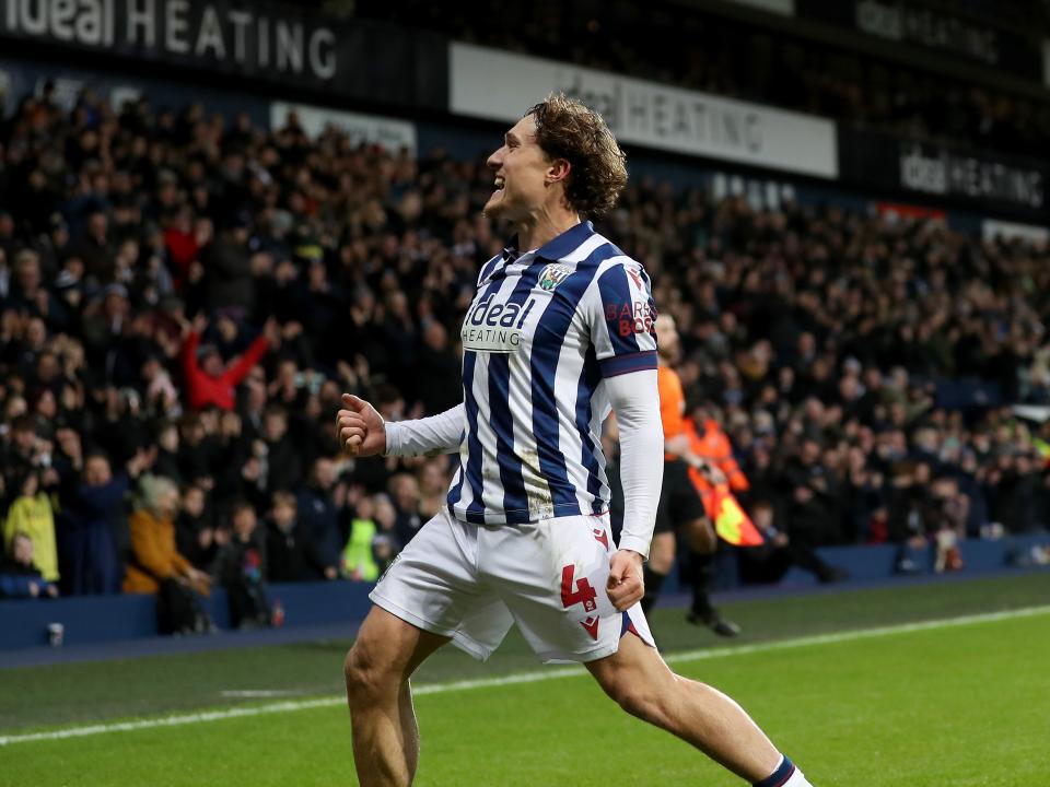 Callum Styles celebrates scoring against Preston