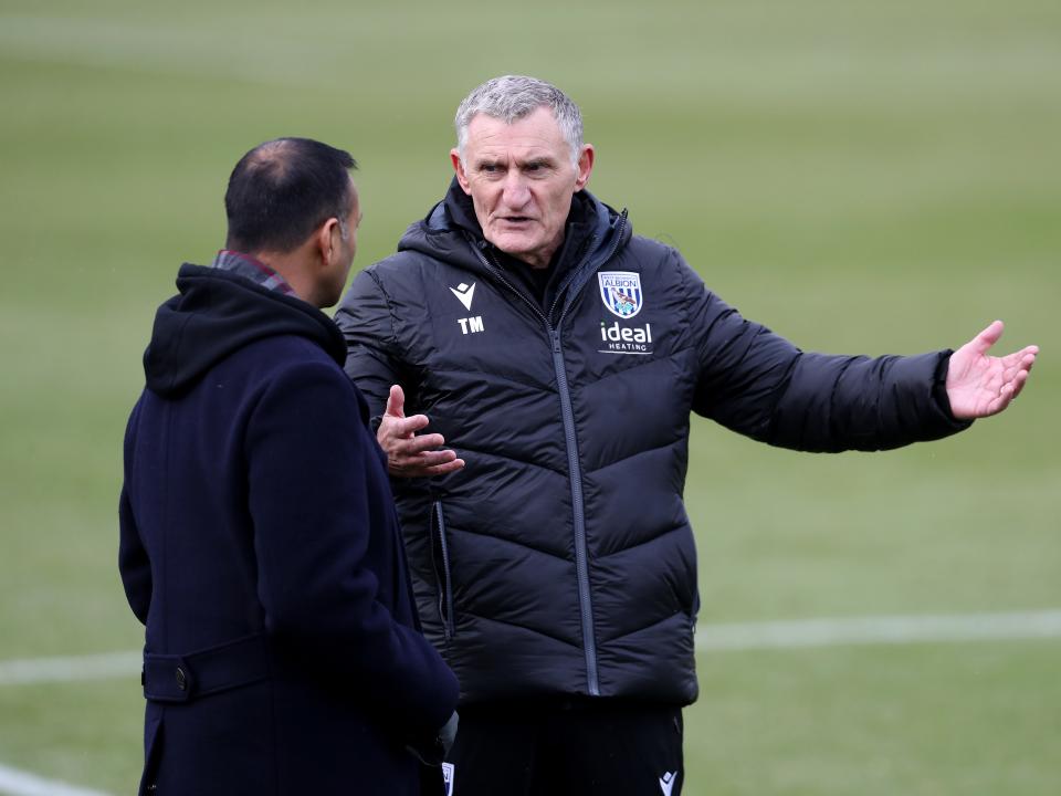 Chairman Shilen Patel chatting with Head Coach Tony Mowbray