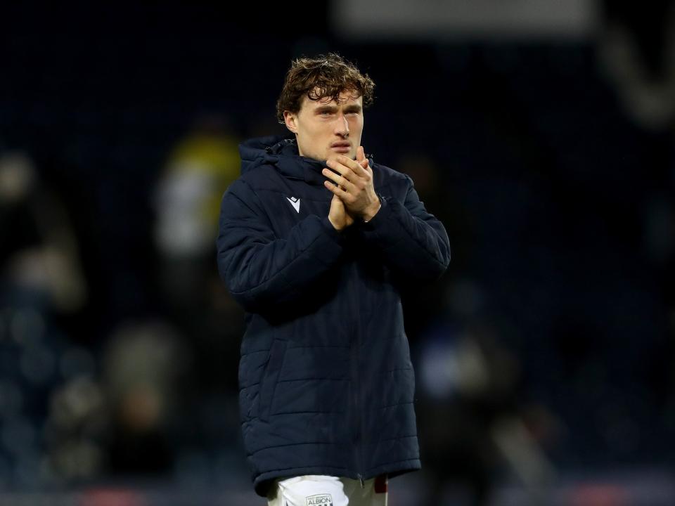 Callum Styles applauding Albion fans after the win over Preston