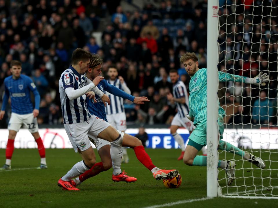 Tom Fellows in action against Portsmouth