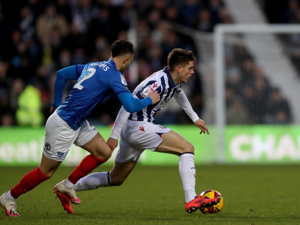 Tom Fellows in action against Portsmouth