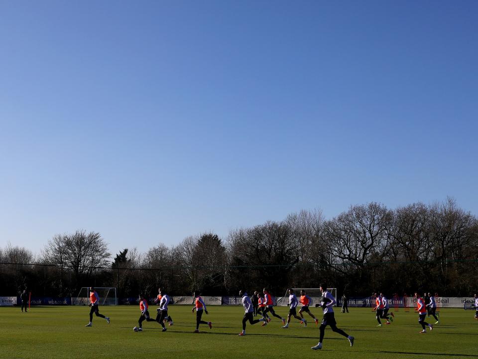 Albion players in training.