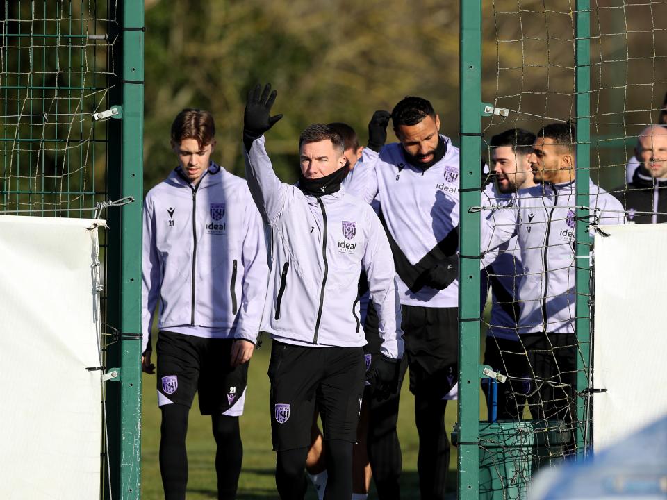 Albion players in training.