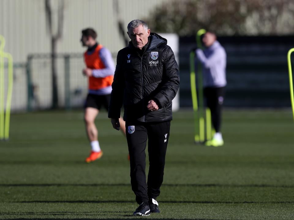 Albion players in training.