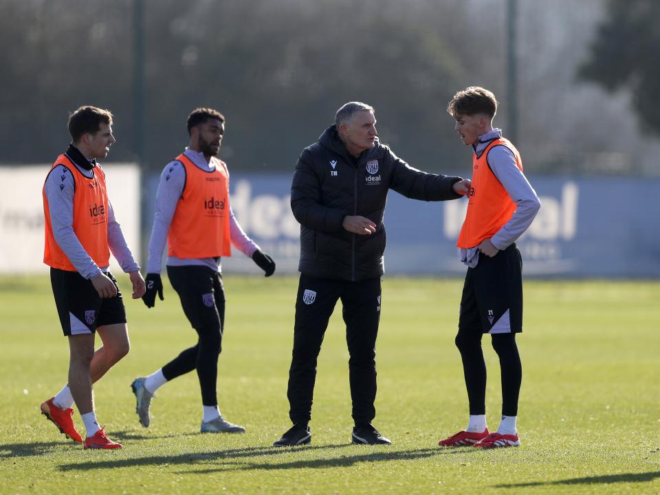 Albion players in training.