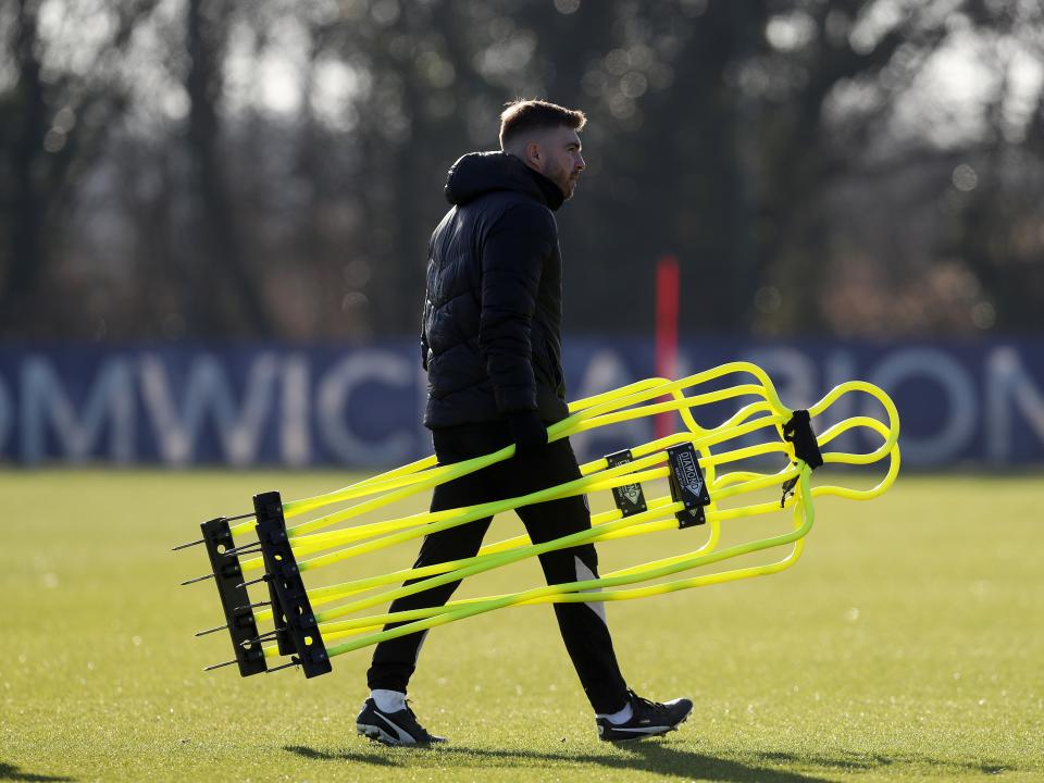 Albion players in training.
