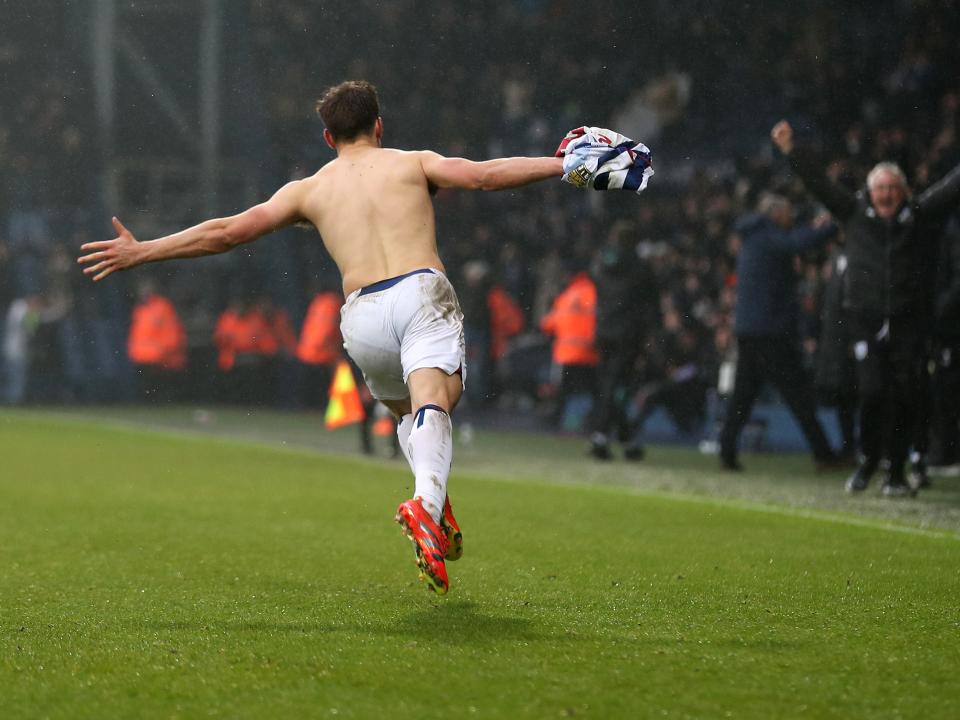 Jayson Molumby celebrates scoring against Sheffield Wednesday