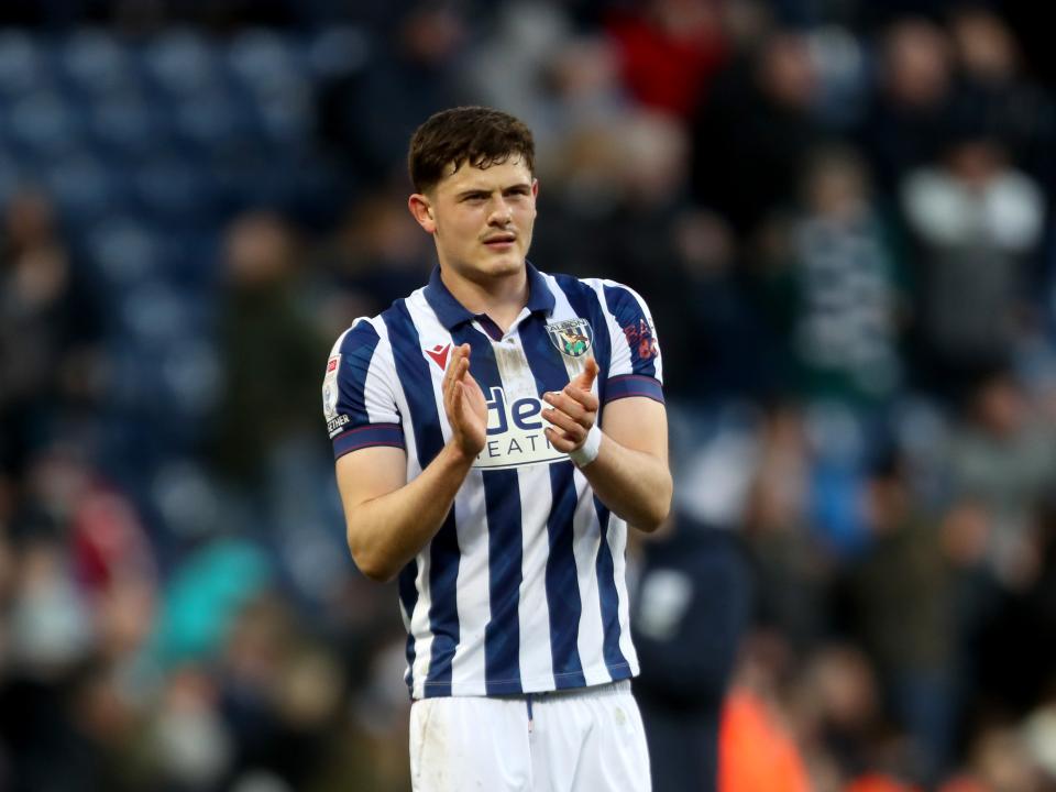 Will Lankshear applauding Albion fans after the Oxford game