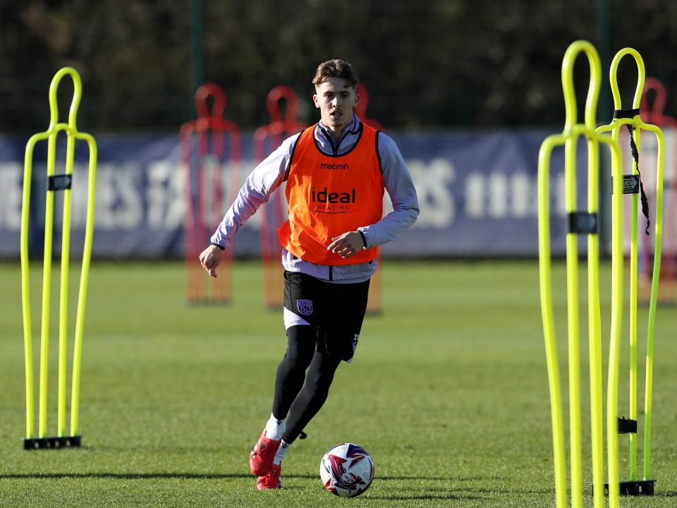 Albion players in training.