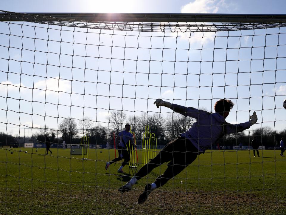 Albion players in training.