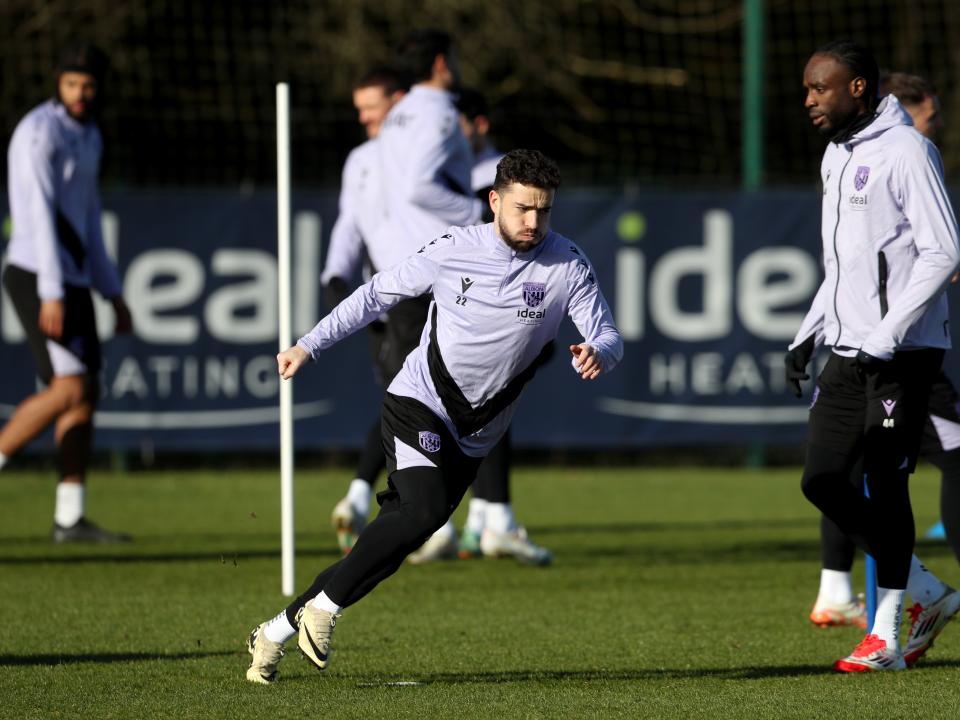 Albion players in training.