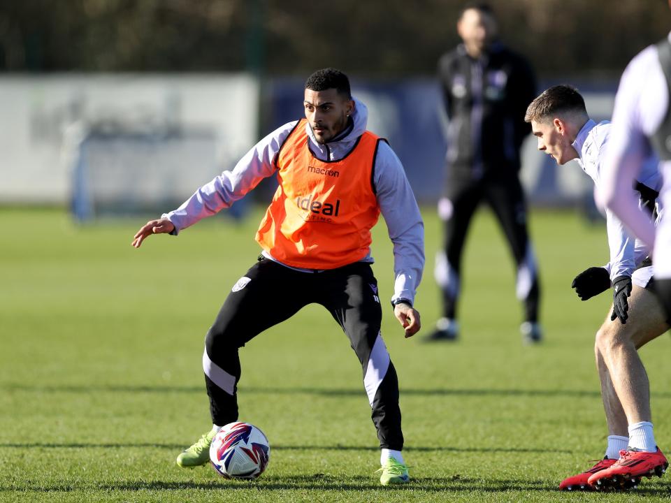 Albion players in training.