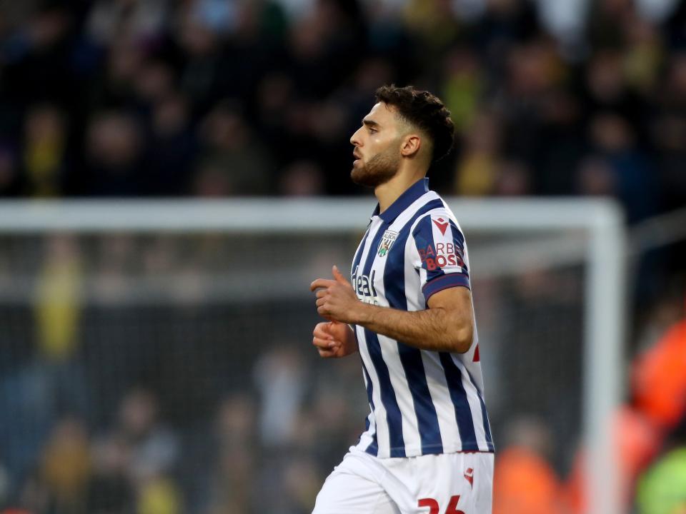 Tammer Bany in action against Oxford United at The Hawthorns