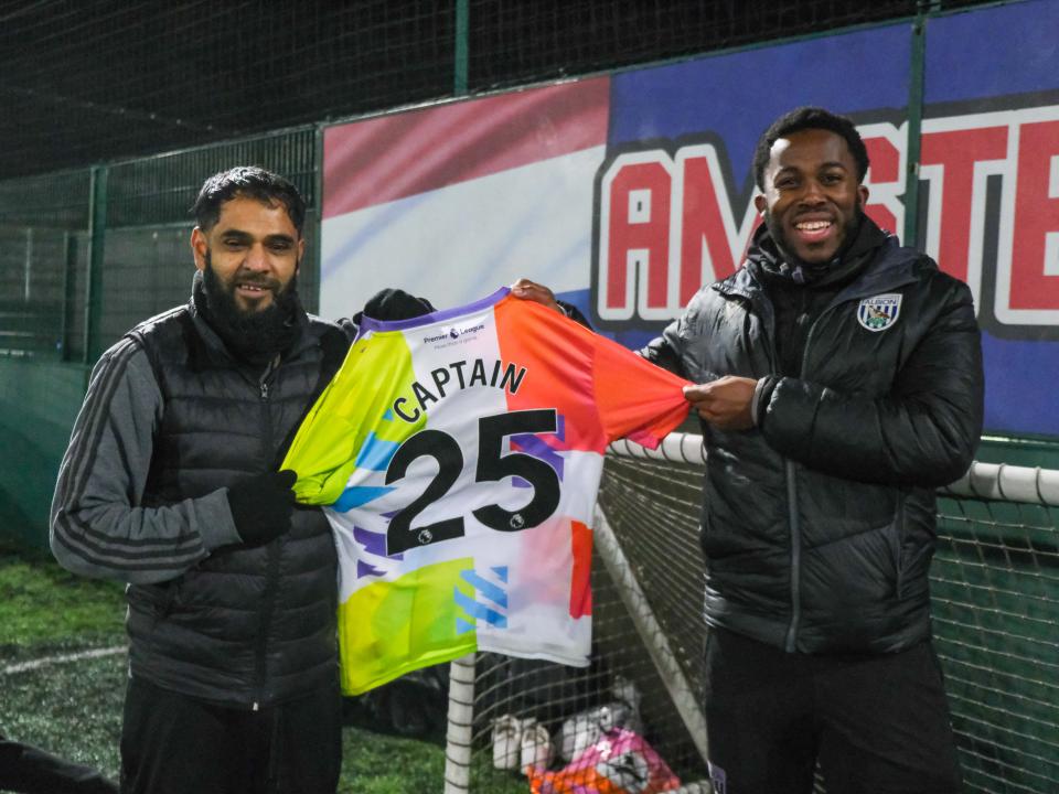 Nural and Premier League Kicks coach Kadeem.