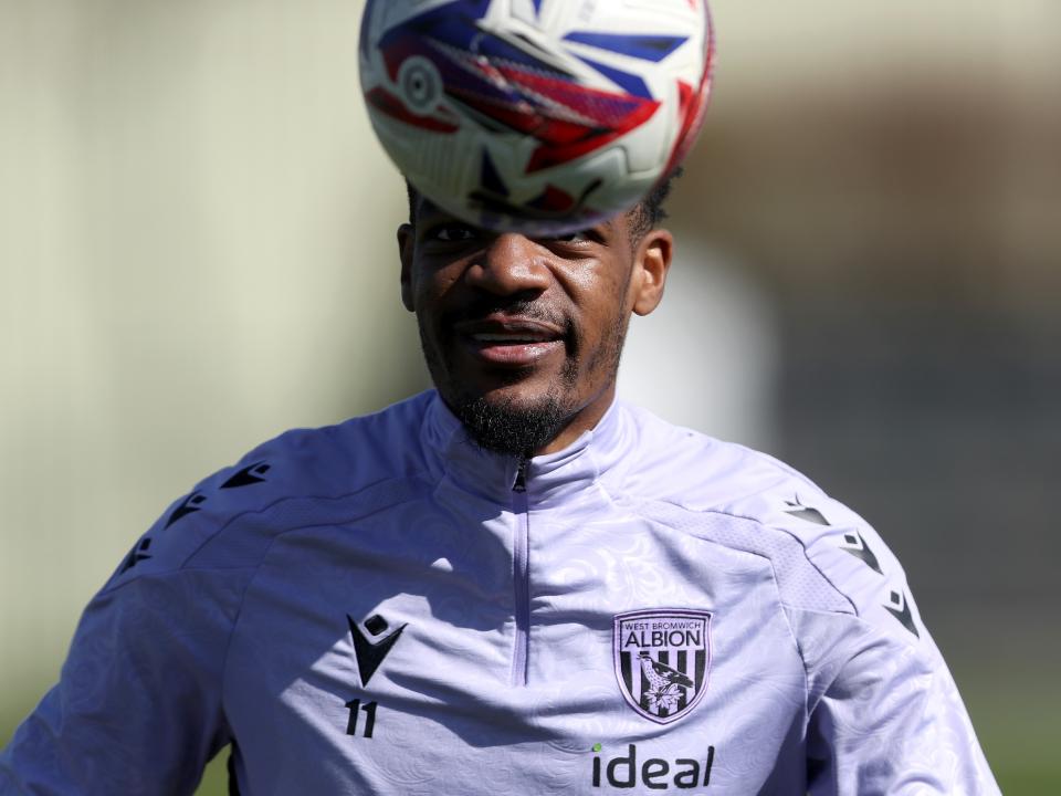 A close up of Grady Diangana with a ball close to his head