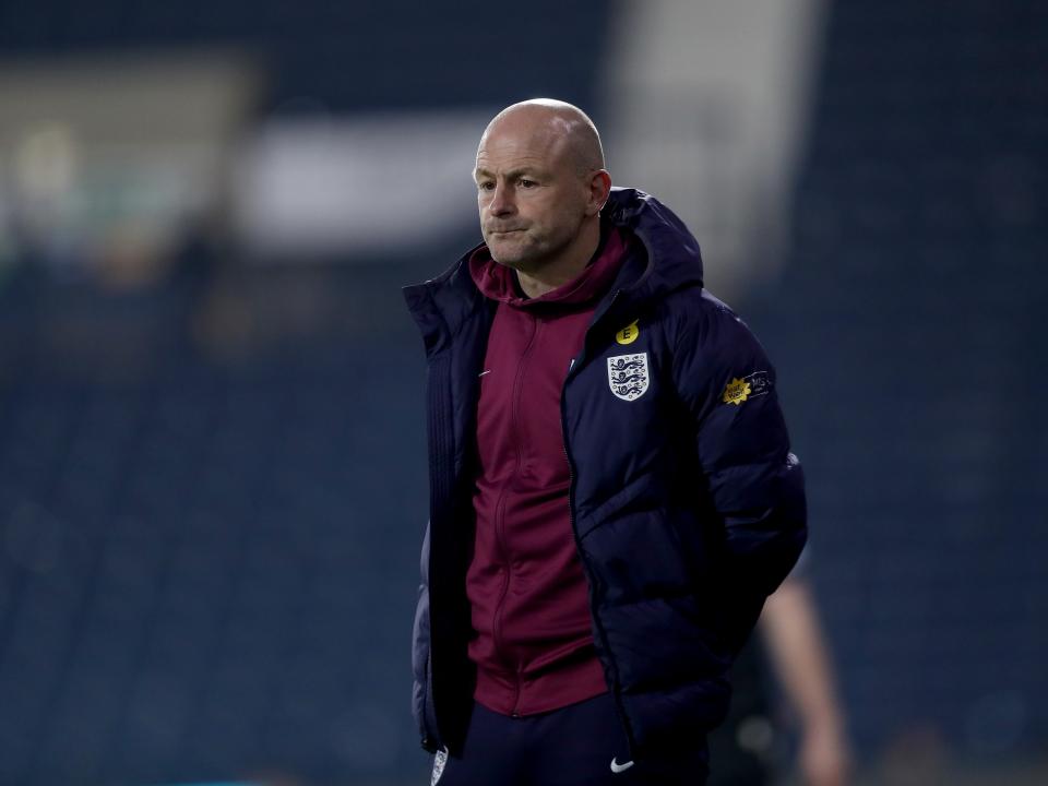 England U21 boss Lee Carsley on the side of the pitch at The Hawthorns