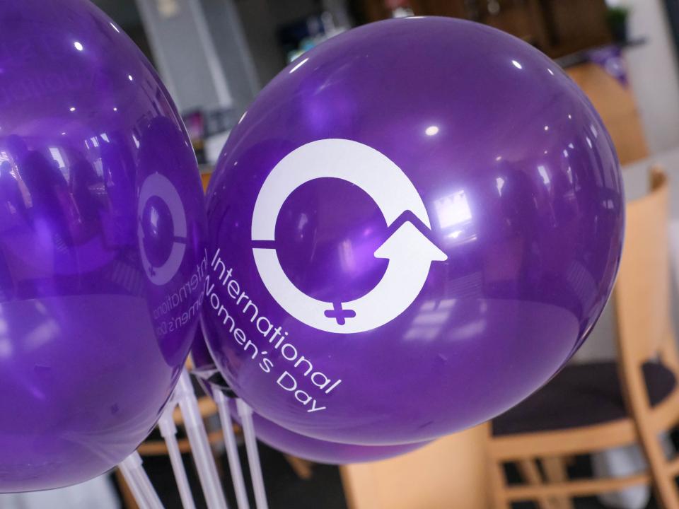 International Women's Day balloons.