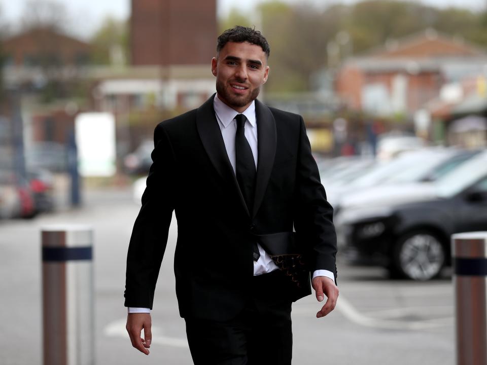 Tammer Bany arriving in a suit to the end of season awards dinner at The Hawthorns