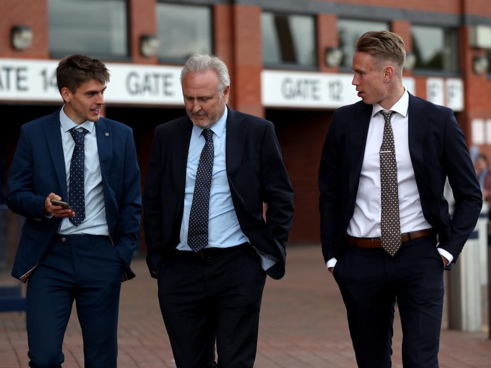 Tom Fellows, Mark Venus and Torbjørn Heggem arriving in suits to the end of season awards dinner at The Hawthorns