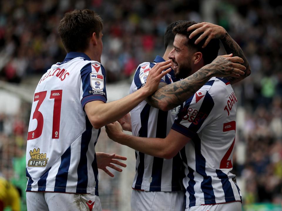 Mikey Johnston celebrates scoring against Watford with team-mates