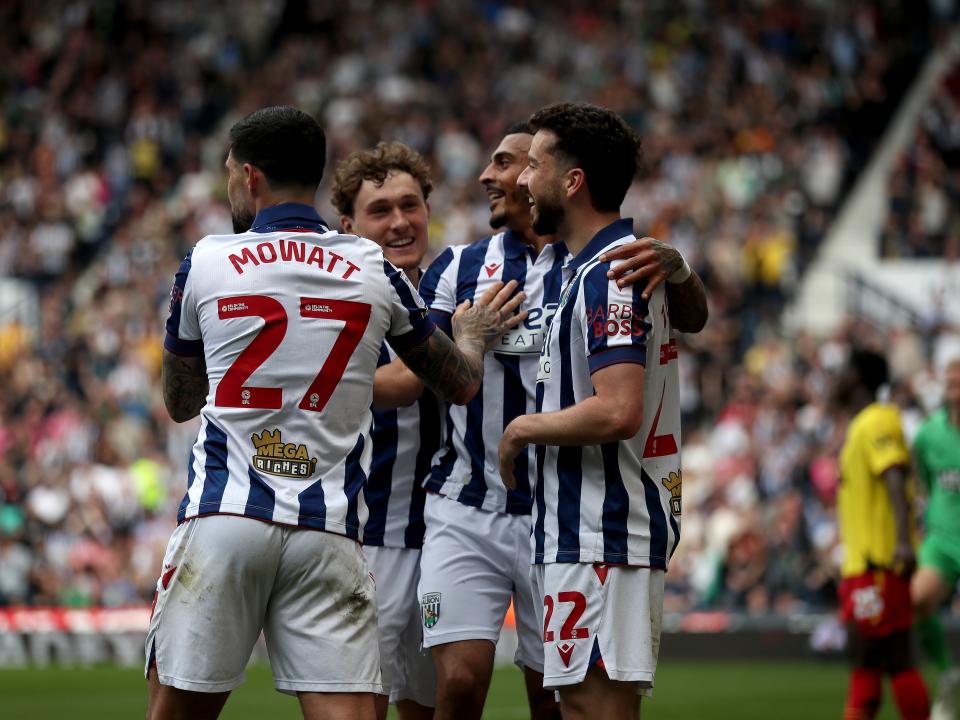 Mikey Johnston celebrates scoring against Watford with team-mates