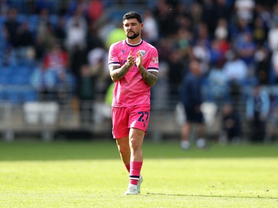 Alex Mowatt applauds Albion fans after the draw with Cardiff
