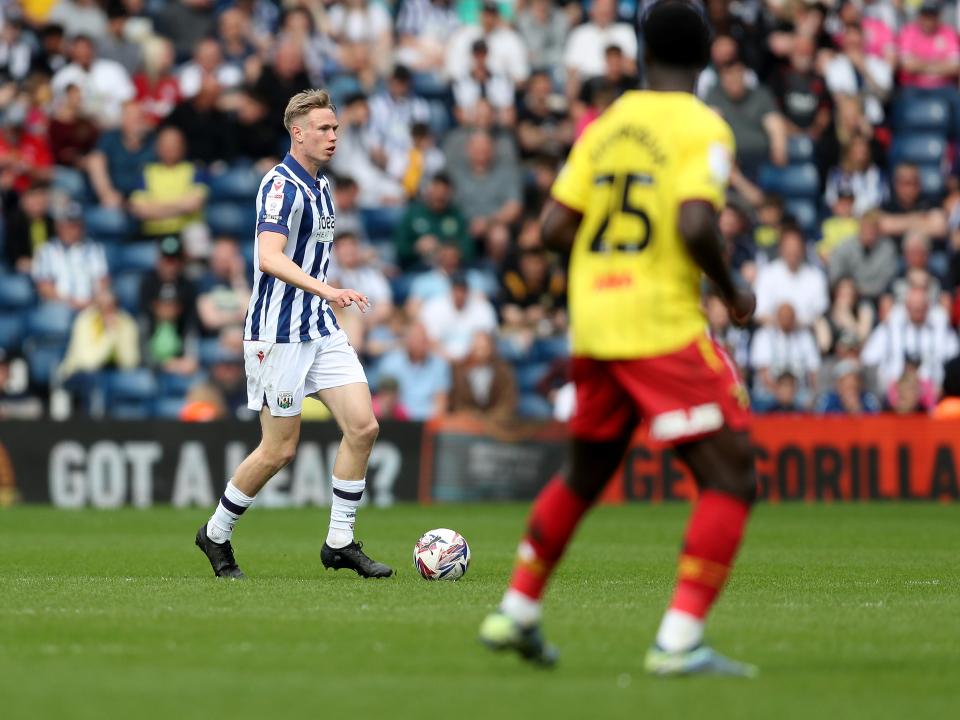 Torbjørn Heggem on the ball against Watford