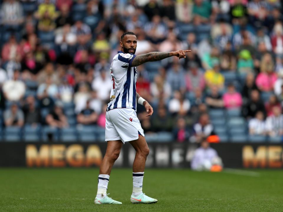 Kyle Bartley pointing during the game against Watford