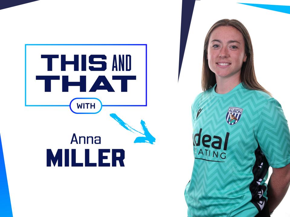 This and That graphic with an image of Anna Miller smiling at the camera while wearing the keeper shirt 