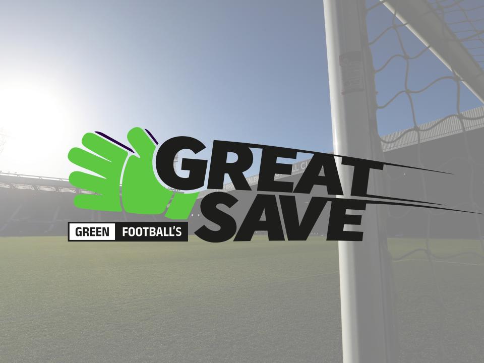 A 'Green Football's Green Great Save' logo, with The Hawthorns in the background