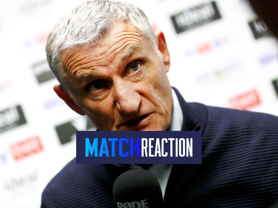 Tony Mowbray is interviewed after Albion's defeat against Derby