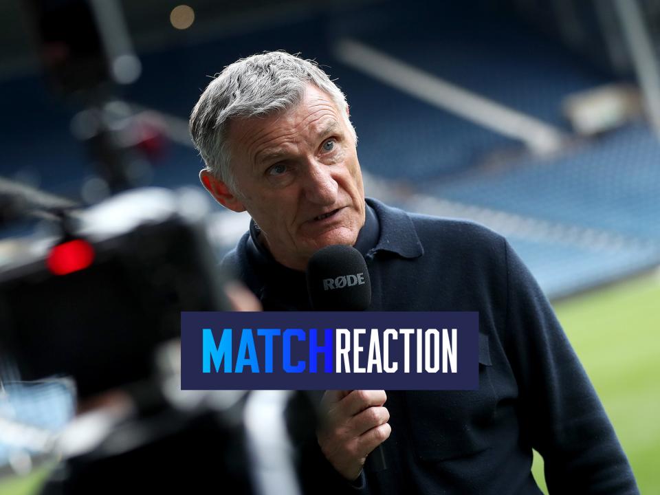Tony Mowbray is interviewed after Albion's win at home to Watford