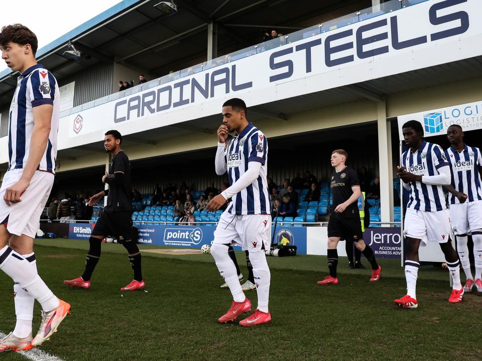 A photo of Albion u21 defender Deago Nelson in the 2024/25 home kit