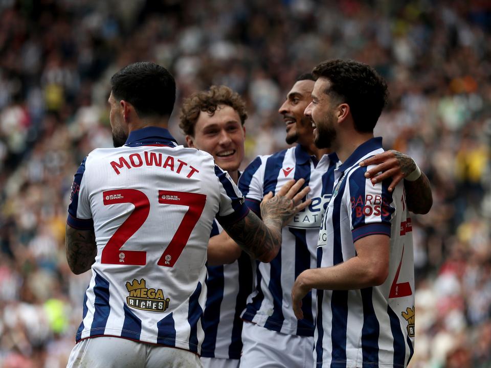 An image of Mikey Johnston celebrating his goal against Watford with his teammates