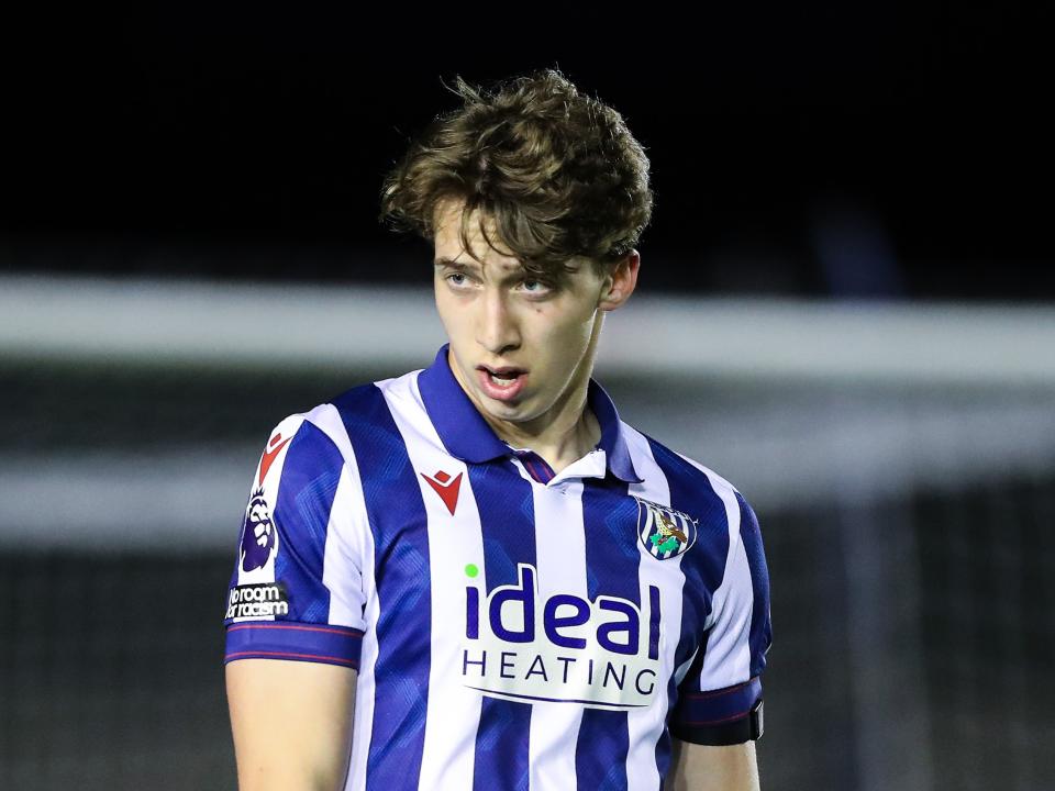 A photo of Albion youngster Harry Whitwell in the 2024/25 home kit