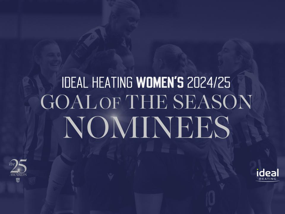 Women's Goal of the Season nominees award graphic 