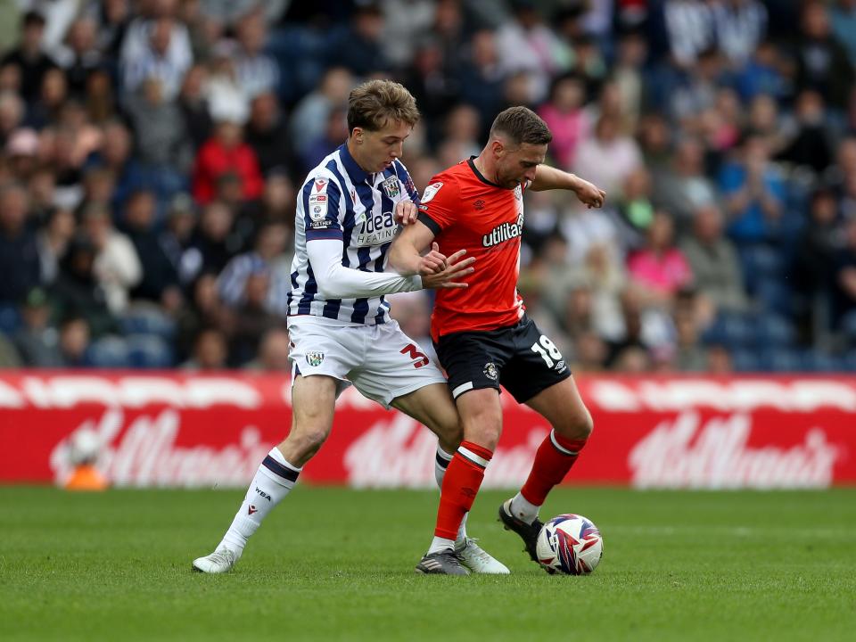 Harry Whitwell in action against Luton Town