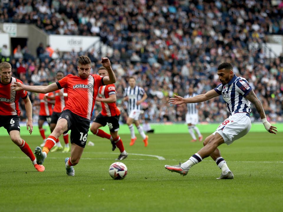 Karlan Grant in action against Luton Town