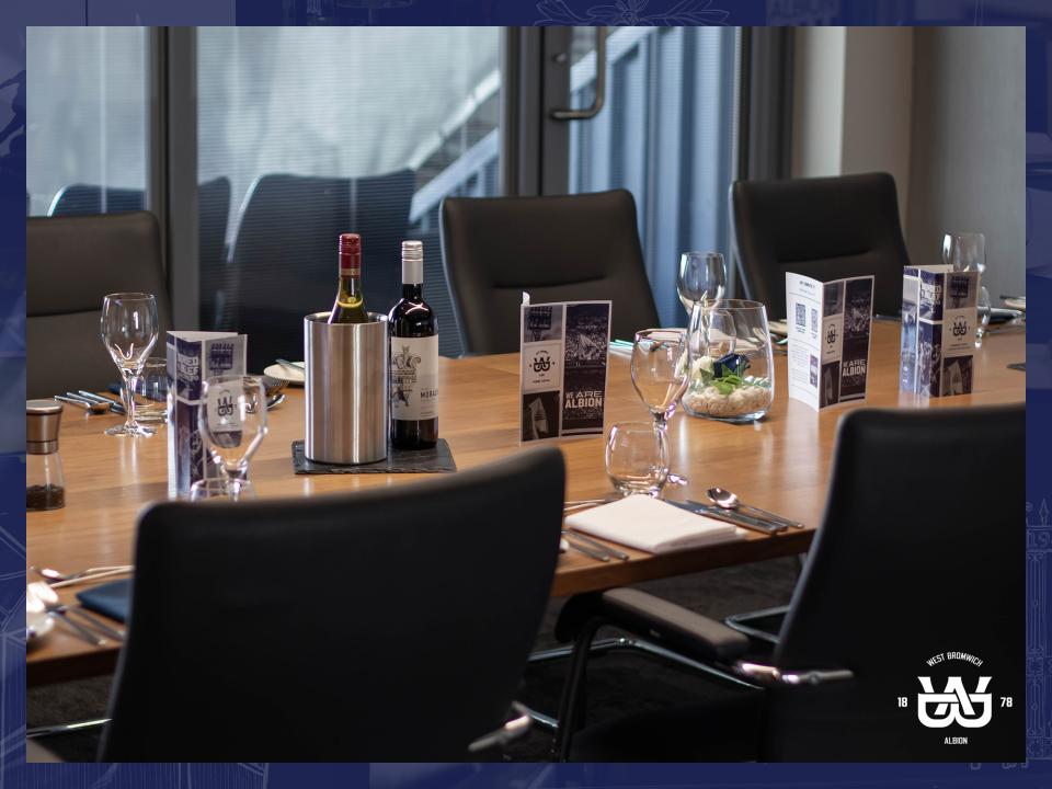 Inside an executive box in The East Stand 